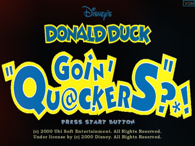 Title screen of the game Donald Duck - Goin' Quackers on Sega Dreamcast