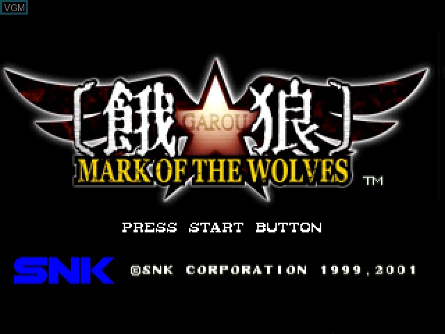Title screen of the game Garou - Mark of the Wolves on Sega Dreamcast