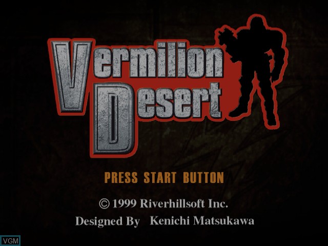 Title screen of the game Vermilion Desert on Sega Dreamcast