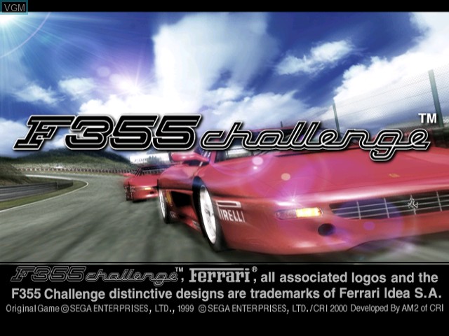 Title screen of the game F355 Challenge on Sega Dreamcast
