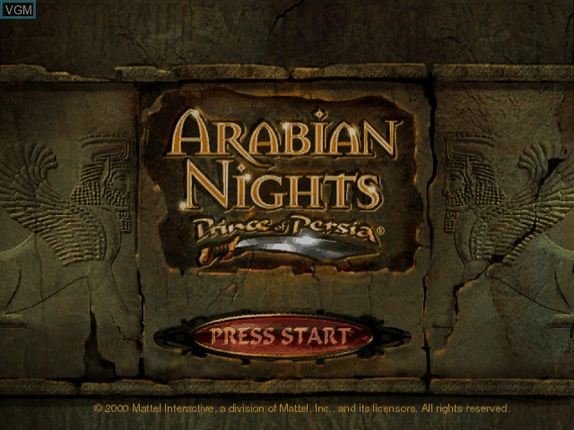Title screen of the game Prince of Persia - Arabian Nights on Sega Dreamcast