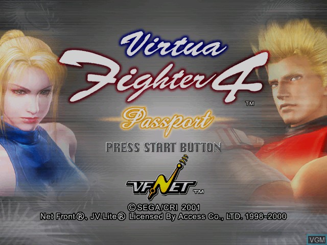Title screen of the game Virtua Fighter 4 Passport on Sega Dreamcast