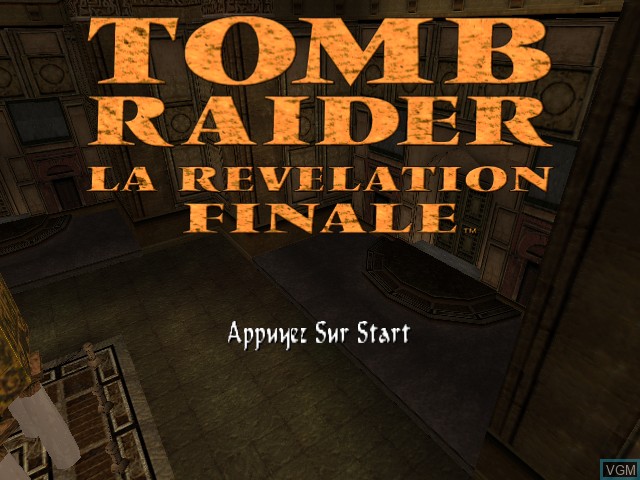 Title screen of the game Tomb Raider - La Revelation Finale on Sega Dreamcast