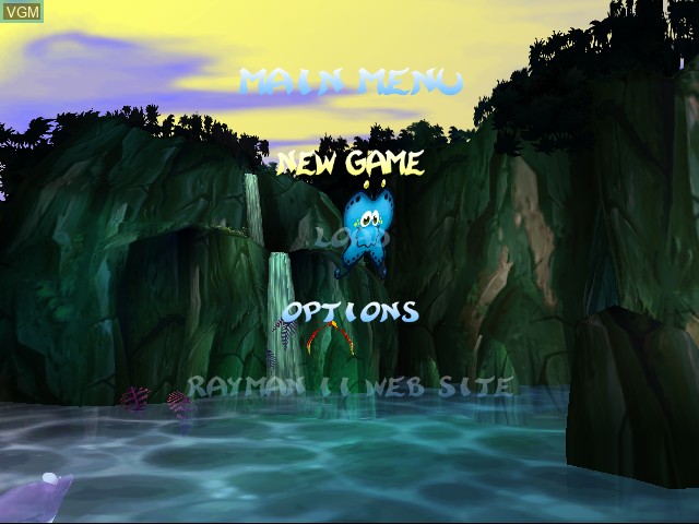 Menu screen of the game Rayman 2 - The Great Escape on Sega Dreamcast
