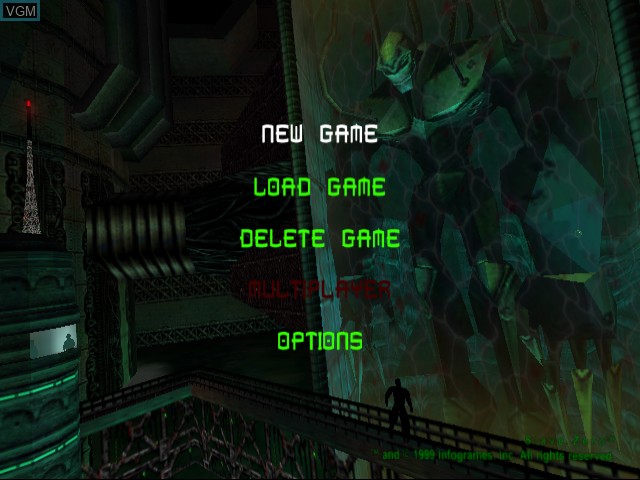 Menu screen of the game Slave Zero on Sega Dreamcast