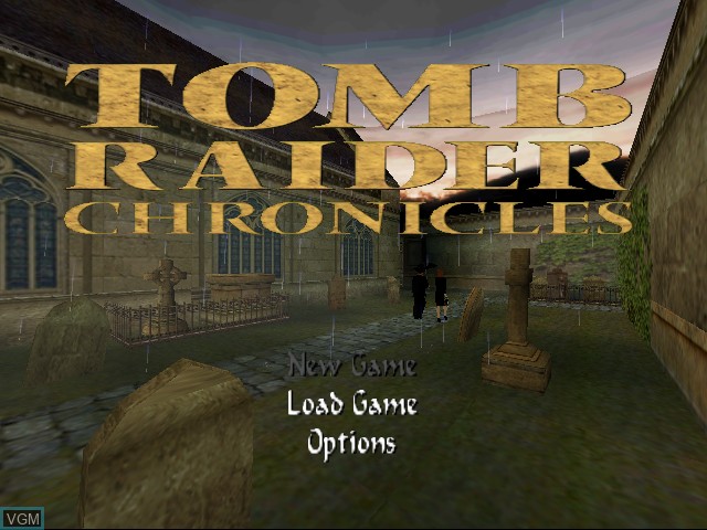 Menu screen of the game Tomb Raider - Chronicles on Sega Dreamcast