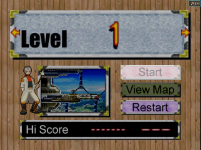 Menu screen of the game Bangai-O on Sega Dreamcast