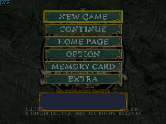 Menu screen of the game El Dorado Gate Volume 4 on Sega Dreamcast