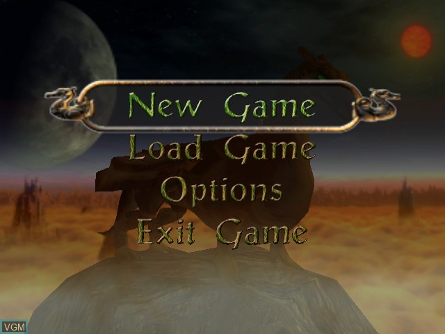 Menu screen of the game Dragon Riders - Chronicles of Pern on Sega Dreamcast