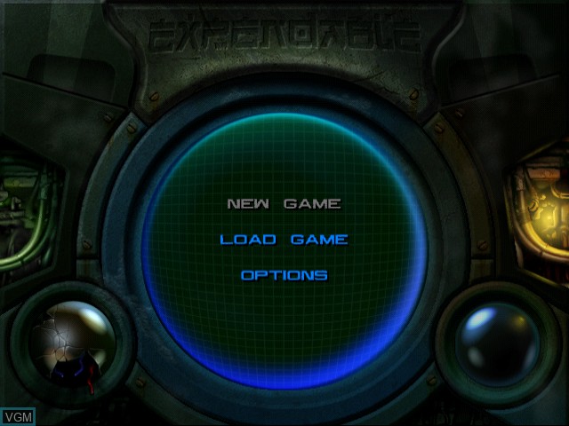 Menu screen of the game Expendable on Sega Dreamcast