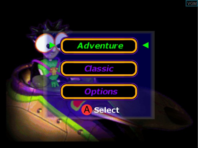 Menu screen of the game Centipede on Sega Dreamcast
