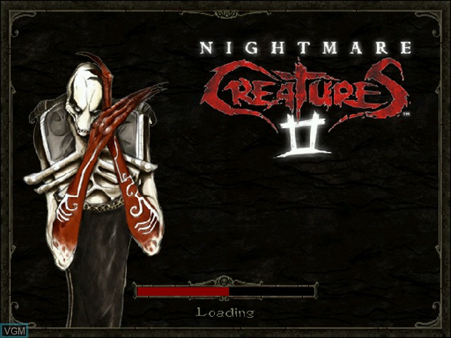 Menu screen of the game Nightmare Creatures II on Sega Dreamcast
