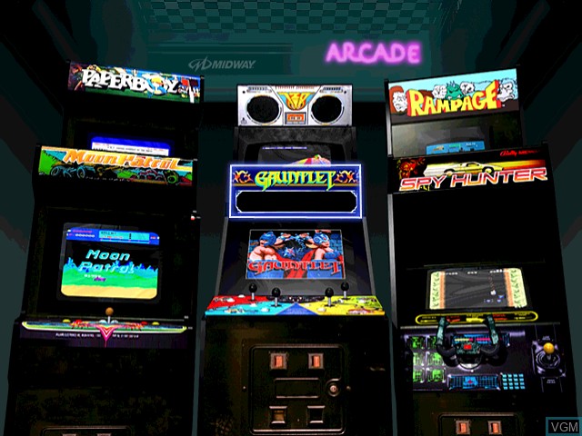 Menu screen of the game Midway's Greatest Arcade Hits - Volume 2 on Sega Dreamcast