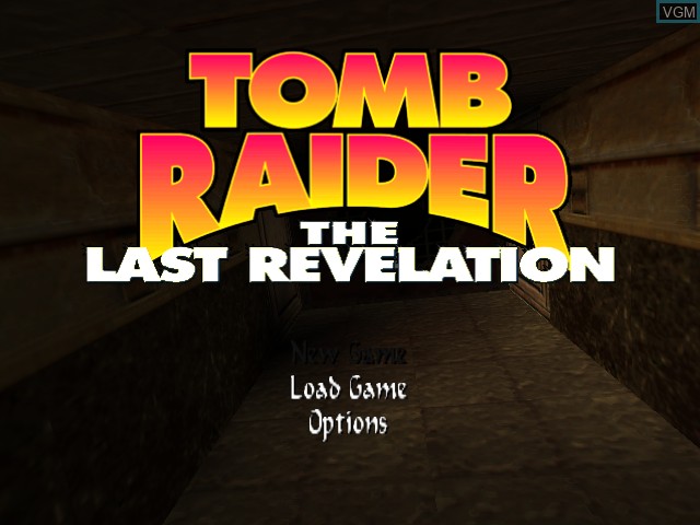 Menu screen of the game Tomb Raider - The Last Revelation on Sega Dreamcast
