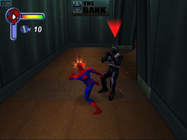 In-game screen of the game Spider-Man on Sega Dreamcast