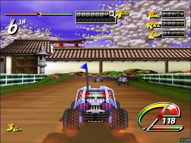 In-game screen of the game Stunt GP on Sega Dreamcast