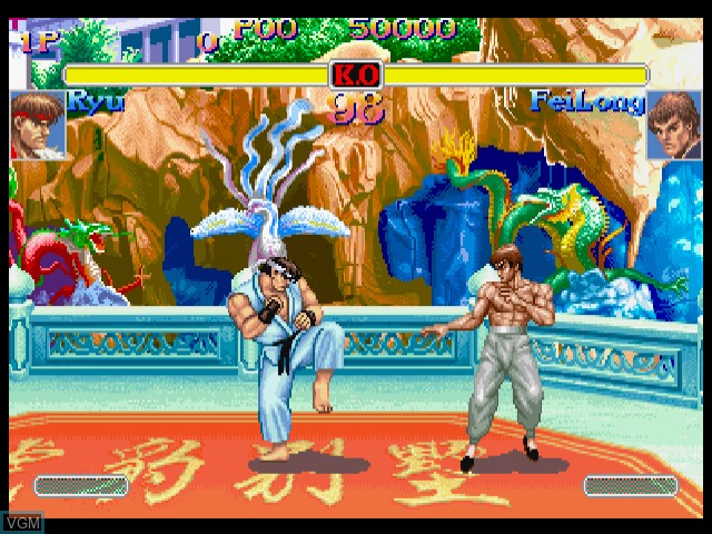 In-game screen of the game Super Street Fighter II X - Grand Master Challenge on Sega Dreamcast