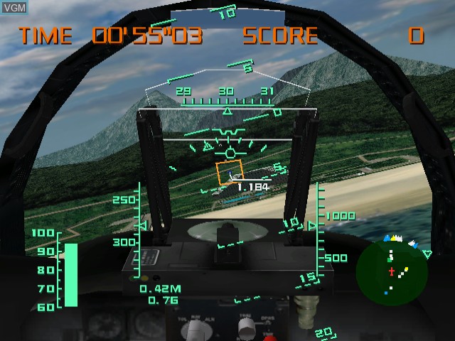 In-game screen of the game AeroWings on Sega Dreamcast