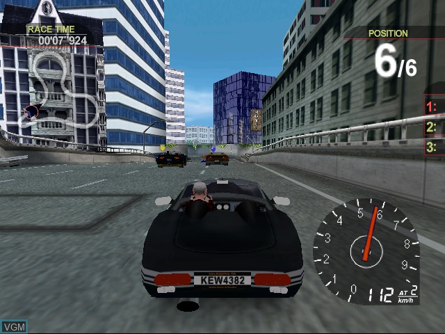 In-game screen of the game E.O.S. - Exhibition of Speed on Sega Dreamcast