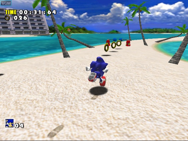 In-game screen of the game Sonic Adventure on Sega Dreamcast