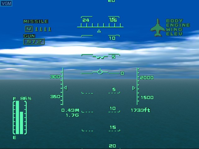 In-game screen of the game AeroWings 2 - Air Strike on Sega Dreamcast