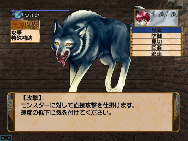 In-game screen of the game Card of Destiny - Hikari to Yami no Tougoumono on Sega Dreamcast