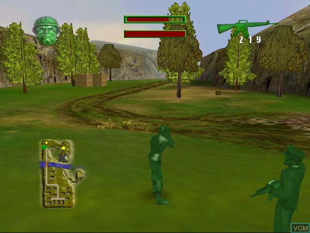 In-game screen of the game Army Men - Sarge's Heroes on Sega Dreamcast