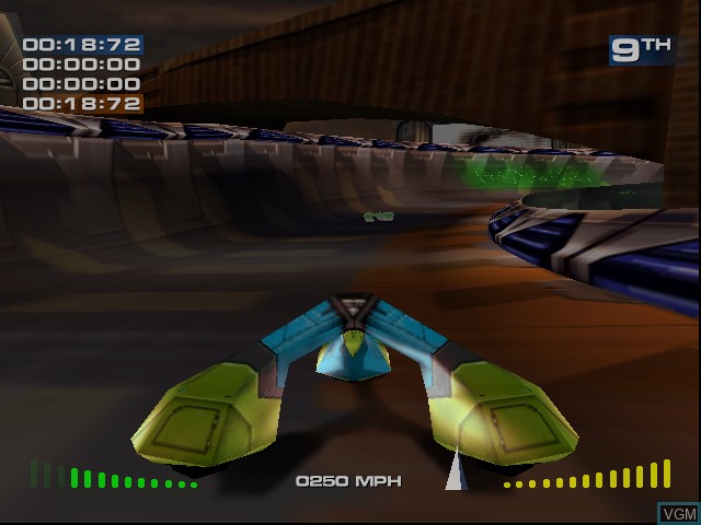 In-game screen of the game MagForce Racing on Sega Dreamcast