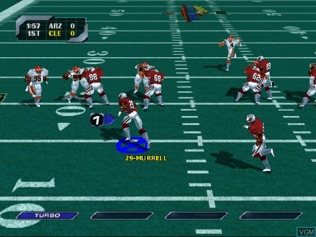 In-game screen of the game NFL Blitz 2000 on Sega Dreamcast