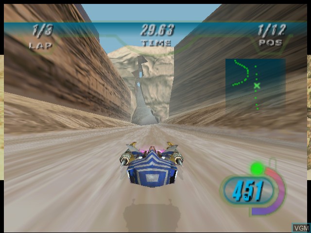 In-game screen of the game Star Wars Episode I - Racer on Sega Dreamcast