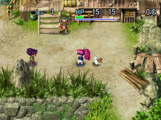 In-game screen of the game Fushigi no Dungeon - Furai no Shiren Gaiden - Onna Kenshi Asuka Kenzan! on Sega Dreamcast