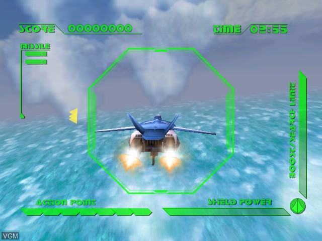 In-game screen of the game Macross M3 on Sega Dreamcast