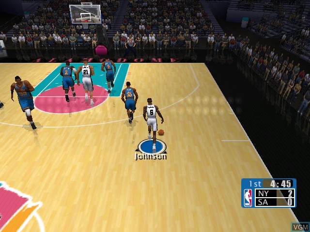 In-game screen of the game NBA 2K on Sega Dreamcast