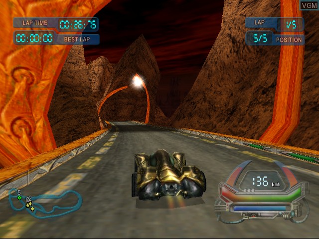 In-game screen of the game Pod 2 Multiplayer Online on Sega Dreamcast