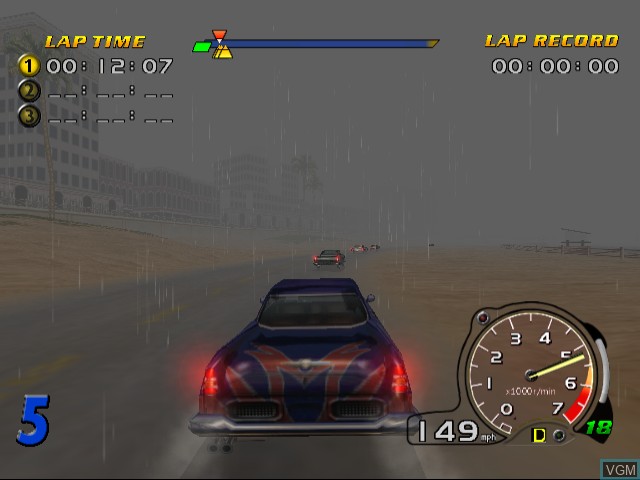 In-game screen of the game Speed Devils on Sega Dreamcast