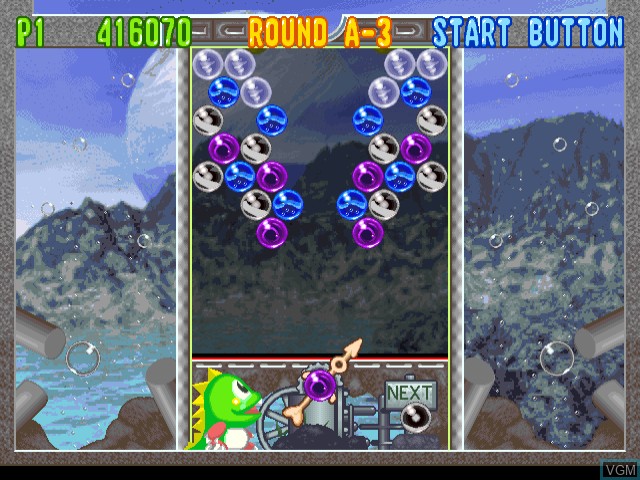 In-game screen of the game Bust-A-Move 4 on Sega Dreamcast