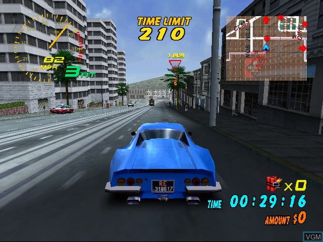 In-game screen of the game Super Runabout - San Francisco Edition on Sega Dreamcast