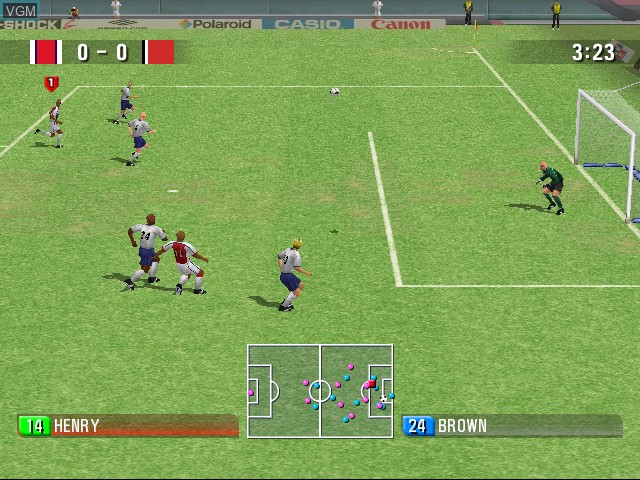 In-game screen of the game 90 Minutes - Sega Championship Football on Sega Dreamcast