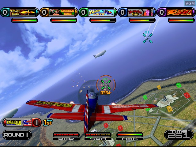 In-game screen of the game Propeller Arena on Sega Dreamcast
