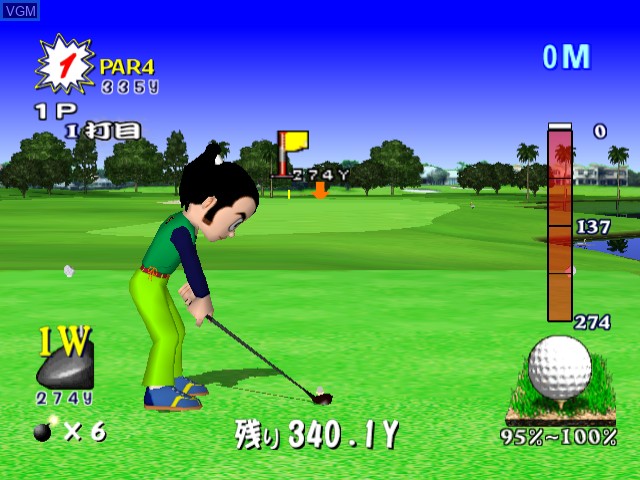 In-game screen of the game Netto Golf on Sega Dreamcast