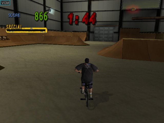 In-game screen of the game Mat Hoffman's Pro BMX on Sega Dreamcast