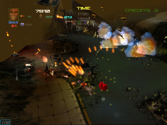 In-game screen of the game Expendable on Sega Dreamcast
