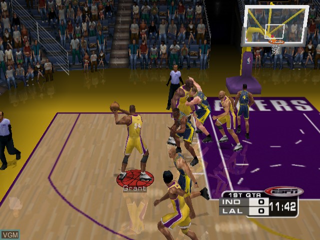 In-game screen of the game ESPN NBA 2Night on Sega Dreamcast