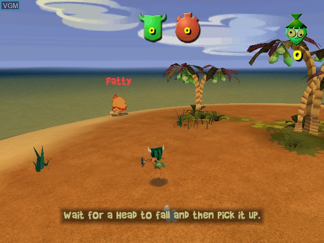 In-game screen of the game Ooga Booga on Sega Dreamcast