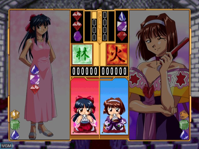 In-game screen of the game Sakura Taisen - Hanagumi Taisen Columns 2 on Sega Dreamcast