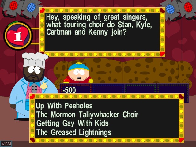 In-game screen of the game South Park - Chef's Luv Shack on Sega Dreamcast