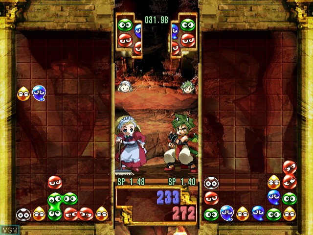 In-game screen of the game Puyo Puyo~n on Sega Dreamcast