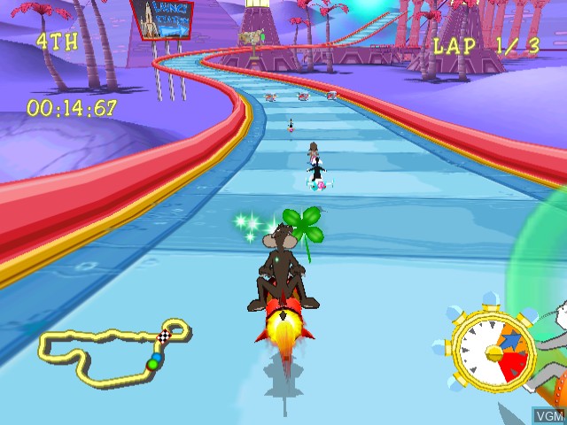 In-game screen of the game Looney Tunes - Space Race on Sega Dreamcast