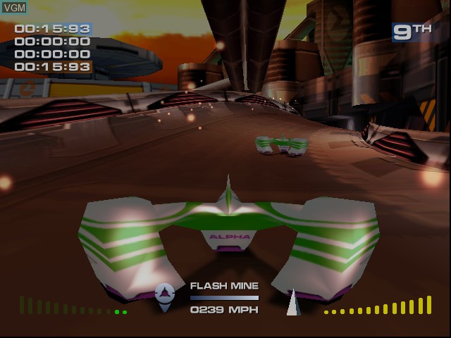In-game screen of the game MagForce Racing on Sega Dreamcast