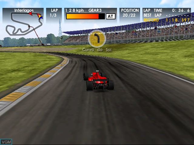 In-game screen of the game F1 World Grand Prix on Sega Dreamcast